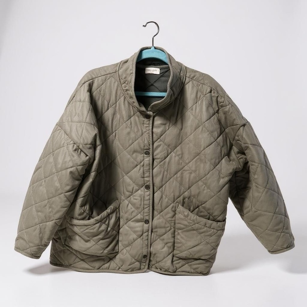 Melloday Gray Cotton Jacket With Pockets & Snap Closure For Women 1X